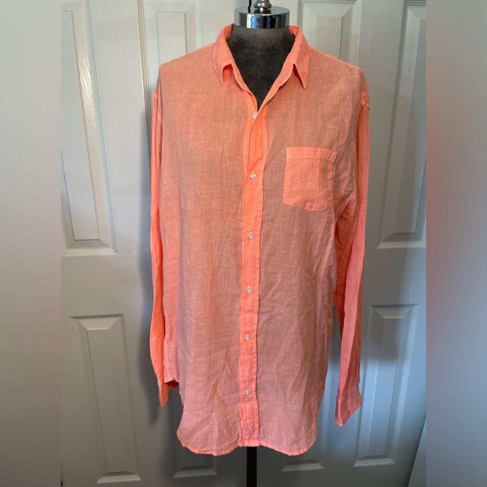 Frank & Eileen Orange Luke Shirt Size Large